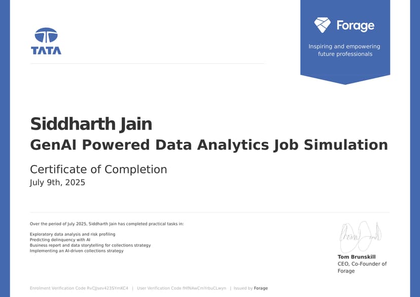 Tata - GenAI Powered Data Analytics Job Simulation
